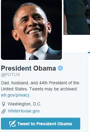 Twitter profil Barack Obama