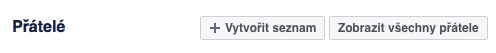 Seznam přátel na Facebooku
